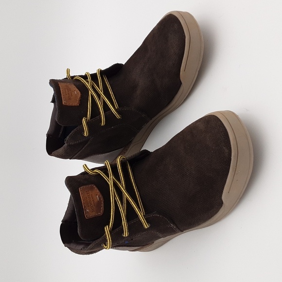 Nuupnn Bush ankle boots sneakers brown  Lace-up casual office 11.5 y2k suede - Picture 1 of 13